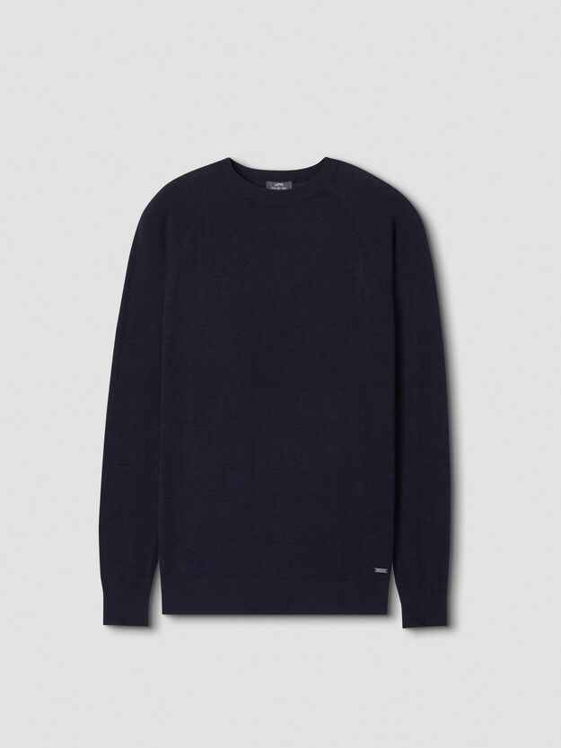 3D Extra Fine Merino Wool Crew - Navy Blazer