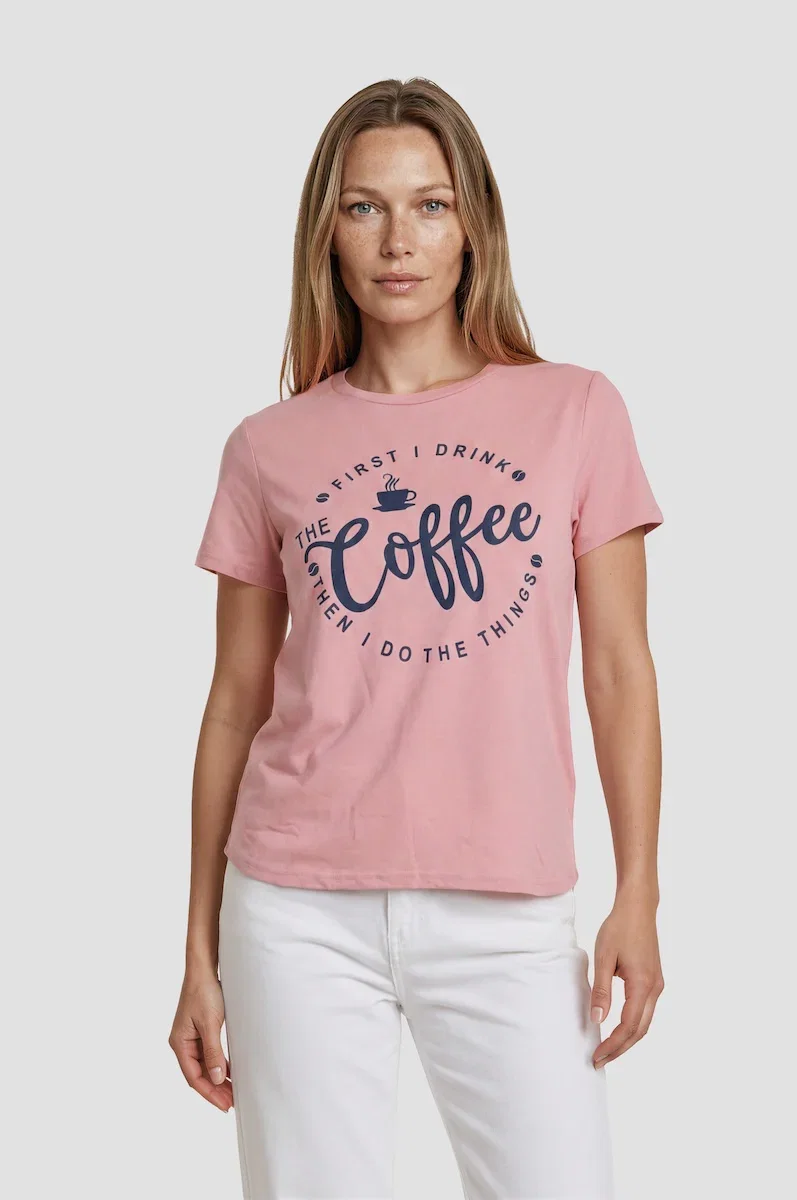 Image of Short Sleeve Printed Tee - Pink