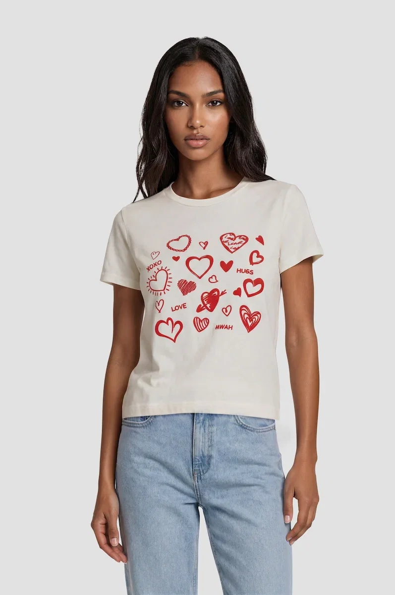 Image of Short Sleeve Printed Tee - White