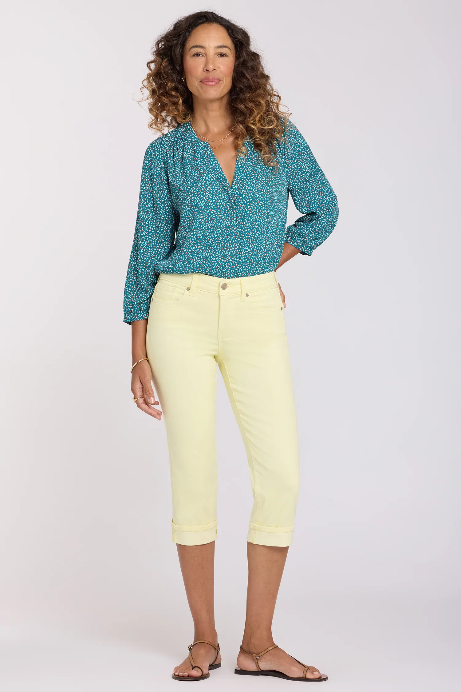 Image of Marilyn Straight Crop Jeans - Chardonnay