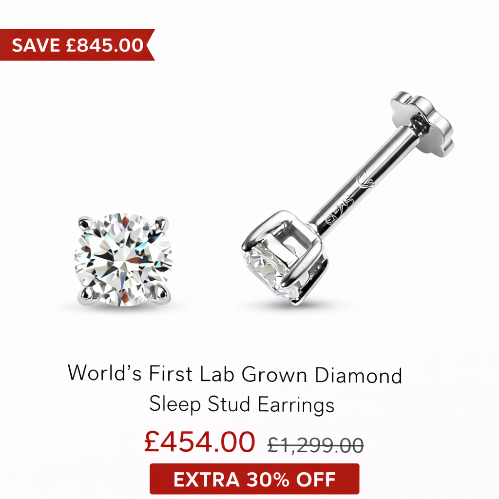 9K Gold World's First Lab Grown Diamond Sleep Stud Earrings