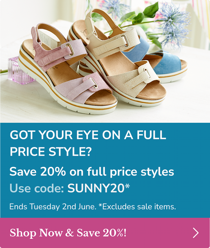 Get 20% off all full price styles with code SUNNY20