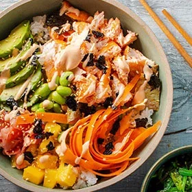 Spicy Salmon Sushi Bowls