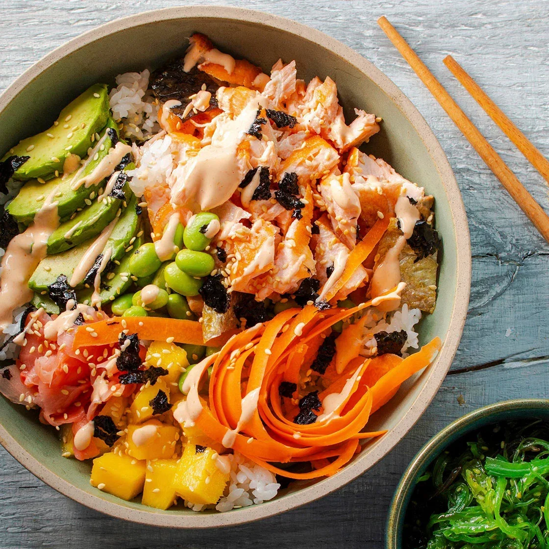 Spicy Salmon Sushi Bowls