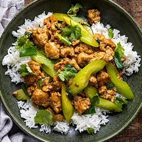 Spicy Turkey and Celery Stir-Fry