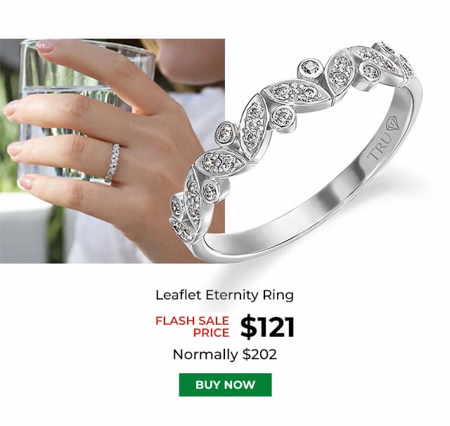 Leaflet Eternity Ring Platinum Clad