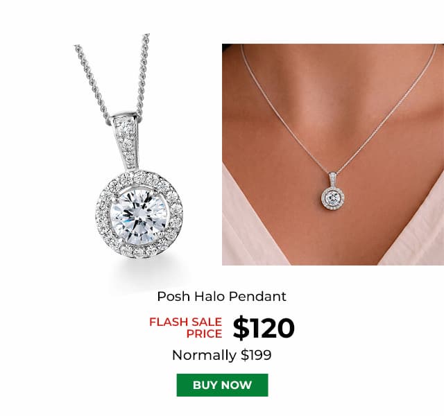 Posh Halo Pendant Platinum Clad