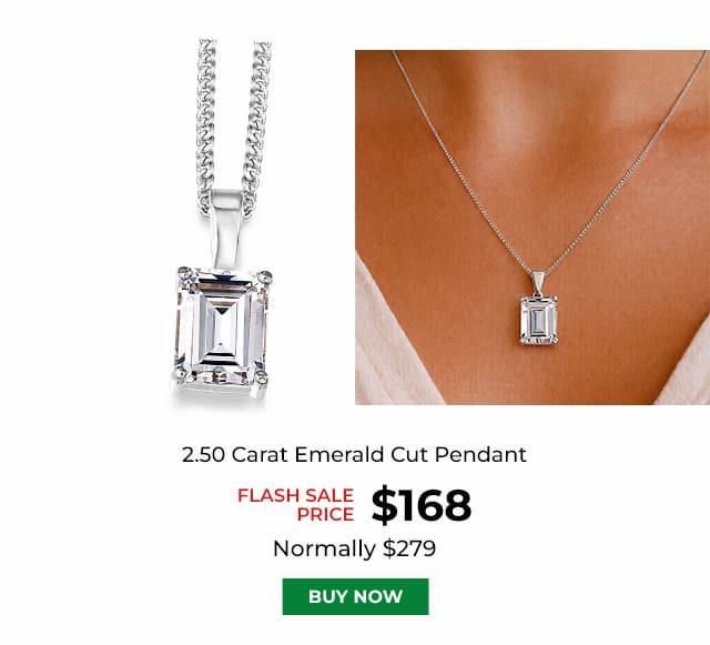 2 50 Carat Emerald Cut Pendant Platinum Clad