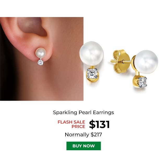 Sparkling Pearl Earrings Gold Clad