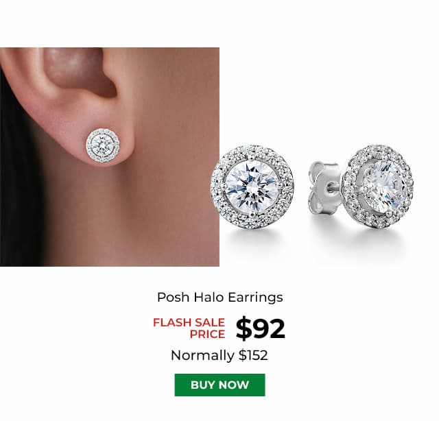 Posh Halo Earrings Platinum Clad