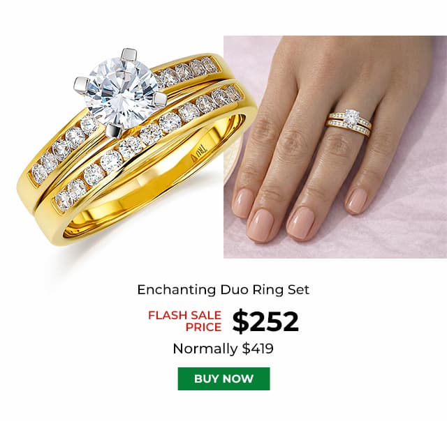Enchanting Duo Ring Set Gold Clad