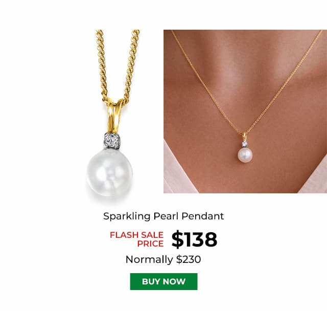 Sparkling Pearl Pendant Gold Clad