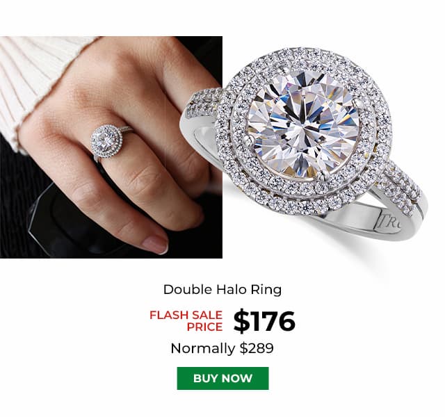 Double Halo Ring Platinum Clad