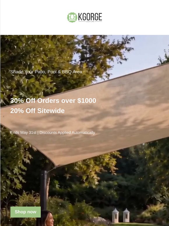 Up to 30% Off Summer Outdoor Sale