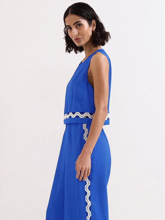 Aubrey Blue Layered Jumpsuit
