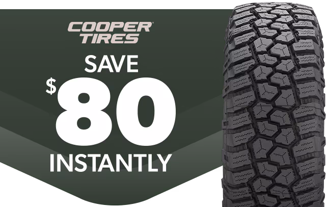 Save $80 Instantly on 4 Select Cooper Tires