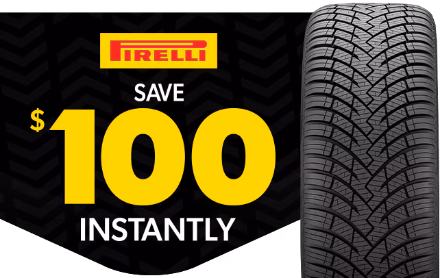Buy a Set of 4 Select Pirelli Tires, Save $100 Instantly