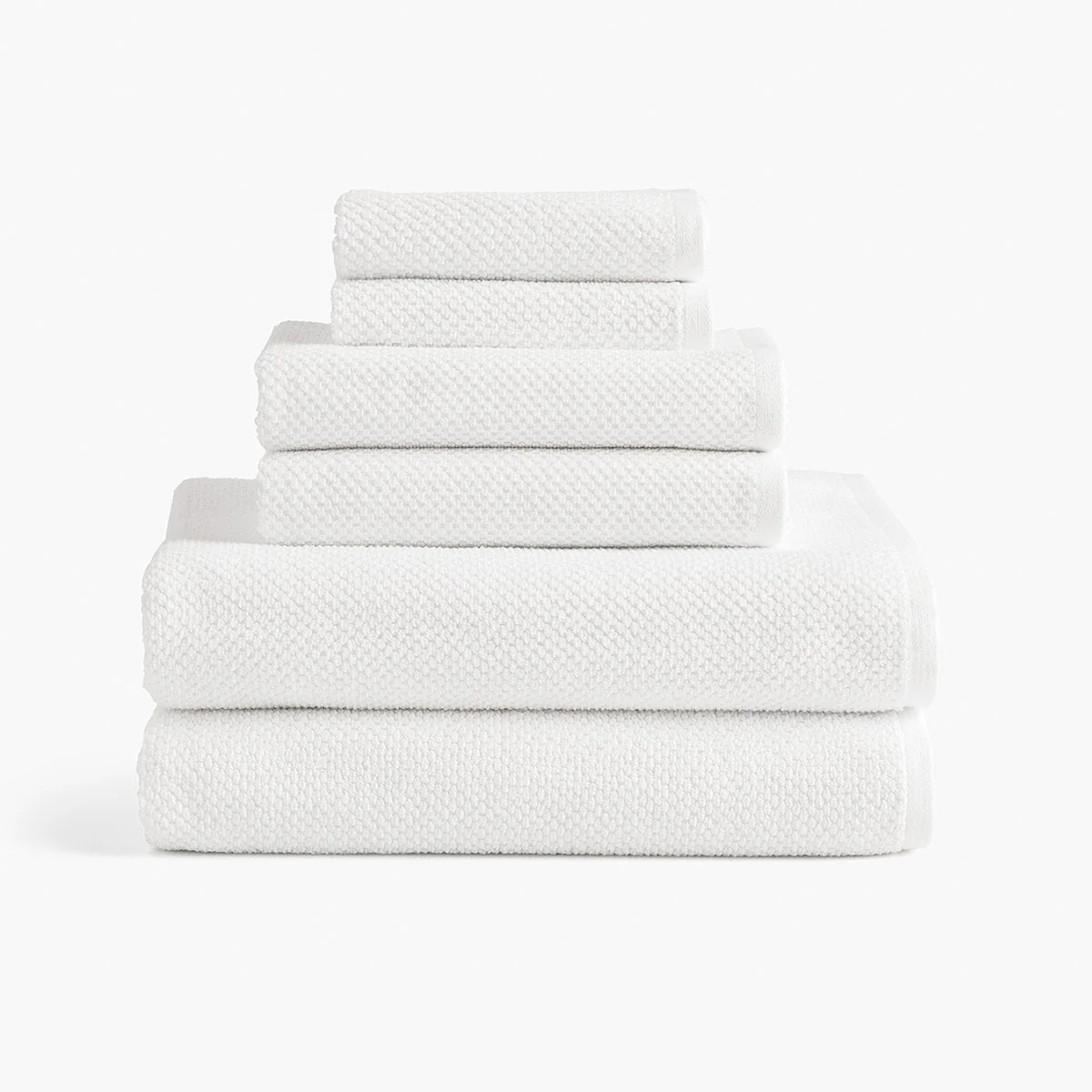 Textured Organic Towel - White