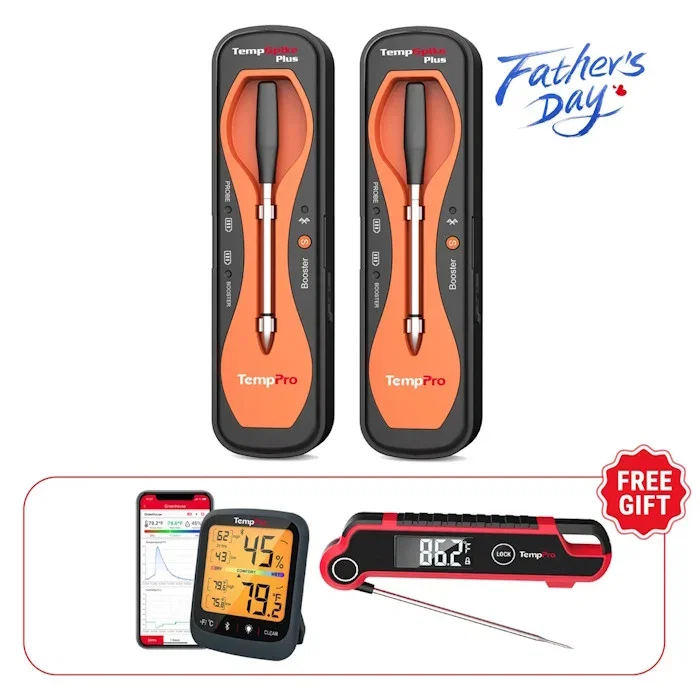 TempPro TP970 TempSpike Plus 600-ft Bluetooth 1-Probe Meat Thermometer TP620 Digital Instant-Read Meat Thermometer TP359W Indoor Bluetooth Hygrometer/Thermometer