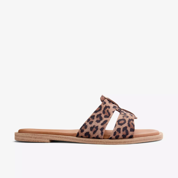 Clarks Trala Slide Leopard Print