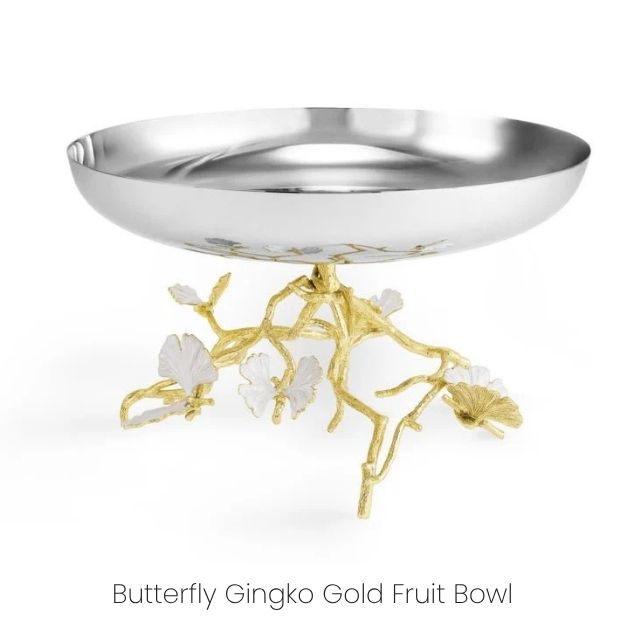 Butterfly Gingko Gold Fruit Bowl