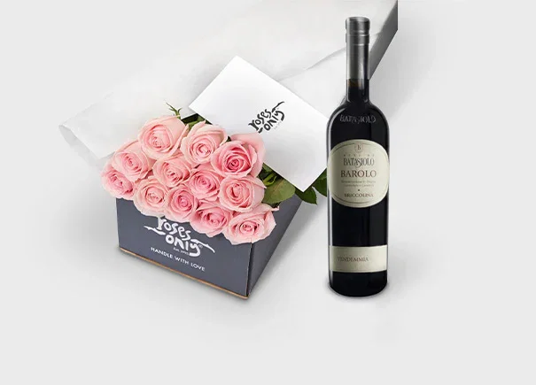 Image of Light Pink Roses with Batasiolo Corda della Briccolina (ROA142)