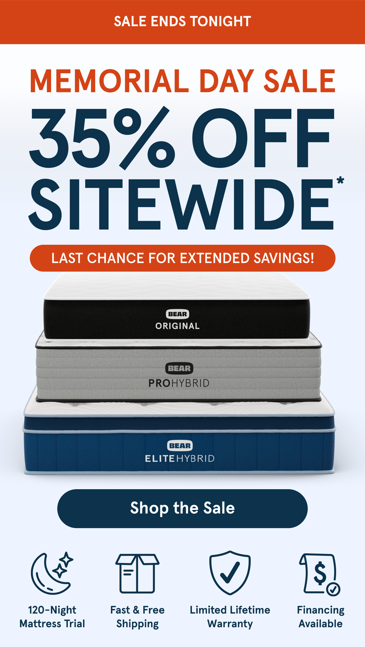 Sale Ends Tonight 35% Off