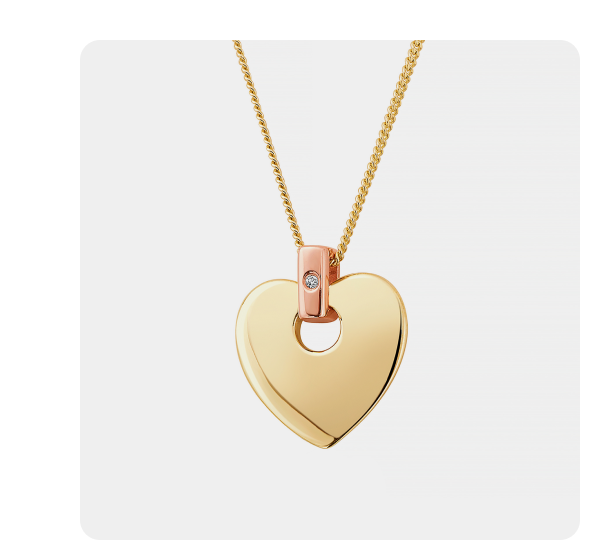 Cariad® 9ct Solid Gold Pendant with Diamond