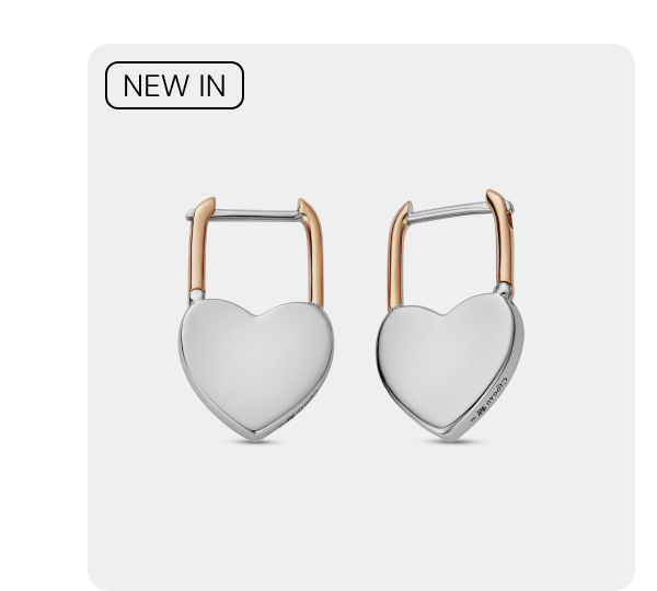 Cariad® Sterling Silver Padlock Hoop Earrings