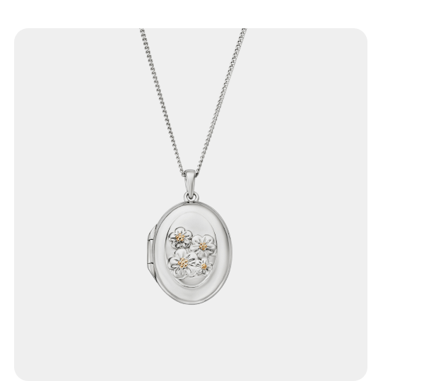 Nature's Wonder Sterling Silver Forget-Me-Not Locket