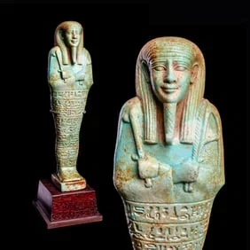 Exceptional Egyptian Ushabti of Psamtik III of Meri-Neith
