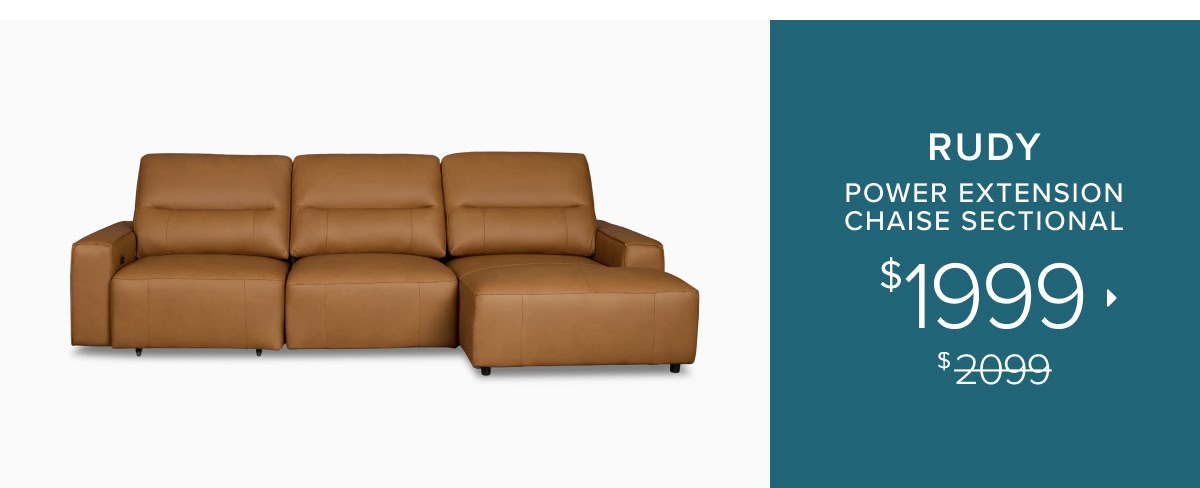 Rudy Power Chaise Sectional At $1999 Was $2099