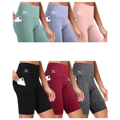 Women's High-Waist Breathable Yoga Shorts for Training (3-Pack)