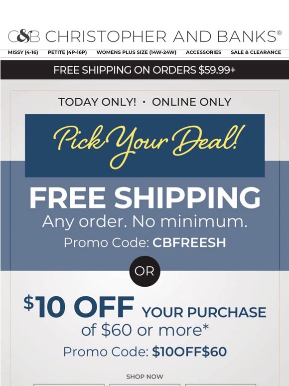 TODAY ONLY: Pick Your Deal!