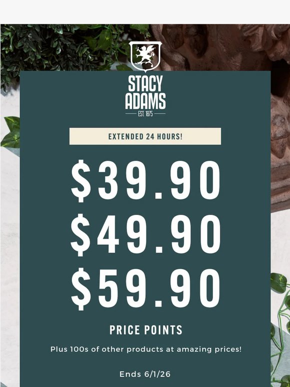24 hours left! $39.90, $49.90 & $59.90 price points