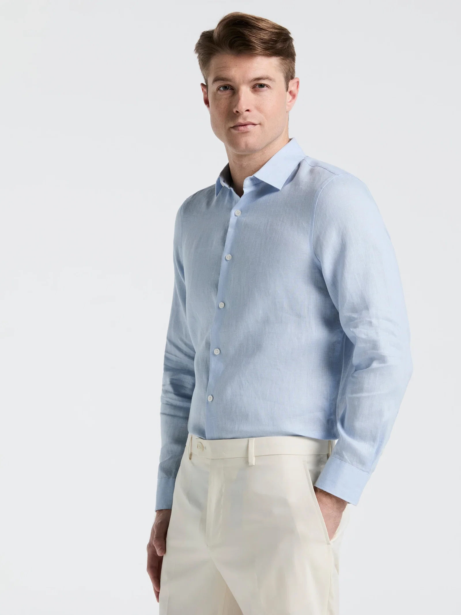 Solid Linen Blend Shirt Solid Linen Blend Shirt
