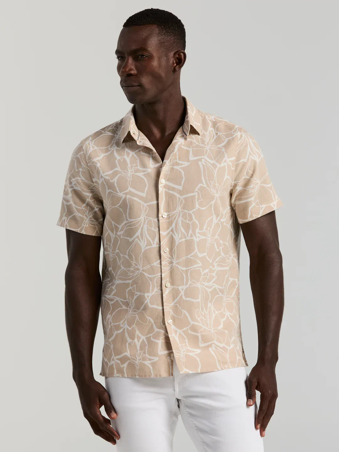 Men's Linen Floral Print Shirt Men's Linen Floral Print Shirt