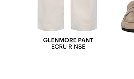 Glenmore Pant in Ecru Rinse.