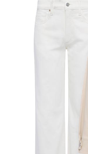 Low Rise Dana Straight Jean in Tonal Ecru.