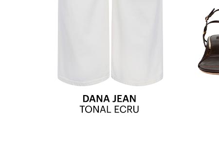 Low Rise Dana Straight Jean in Tonal Ecru.