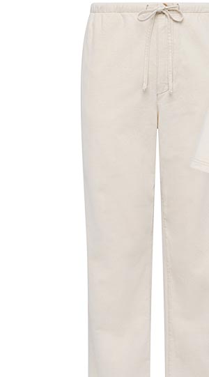 Glenmore Pant in Ecru Rinse.