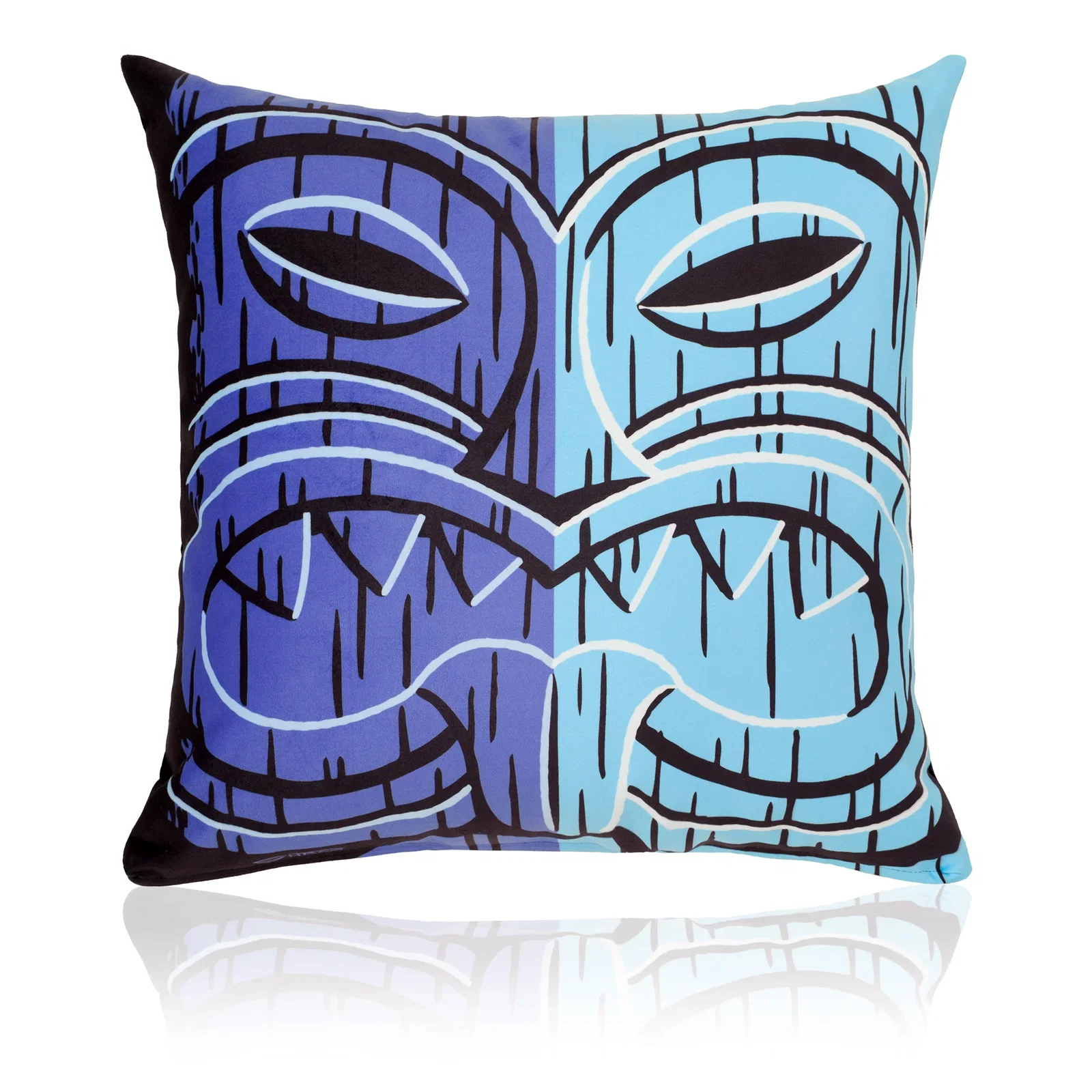 Image of Blue Tiki Pillow