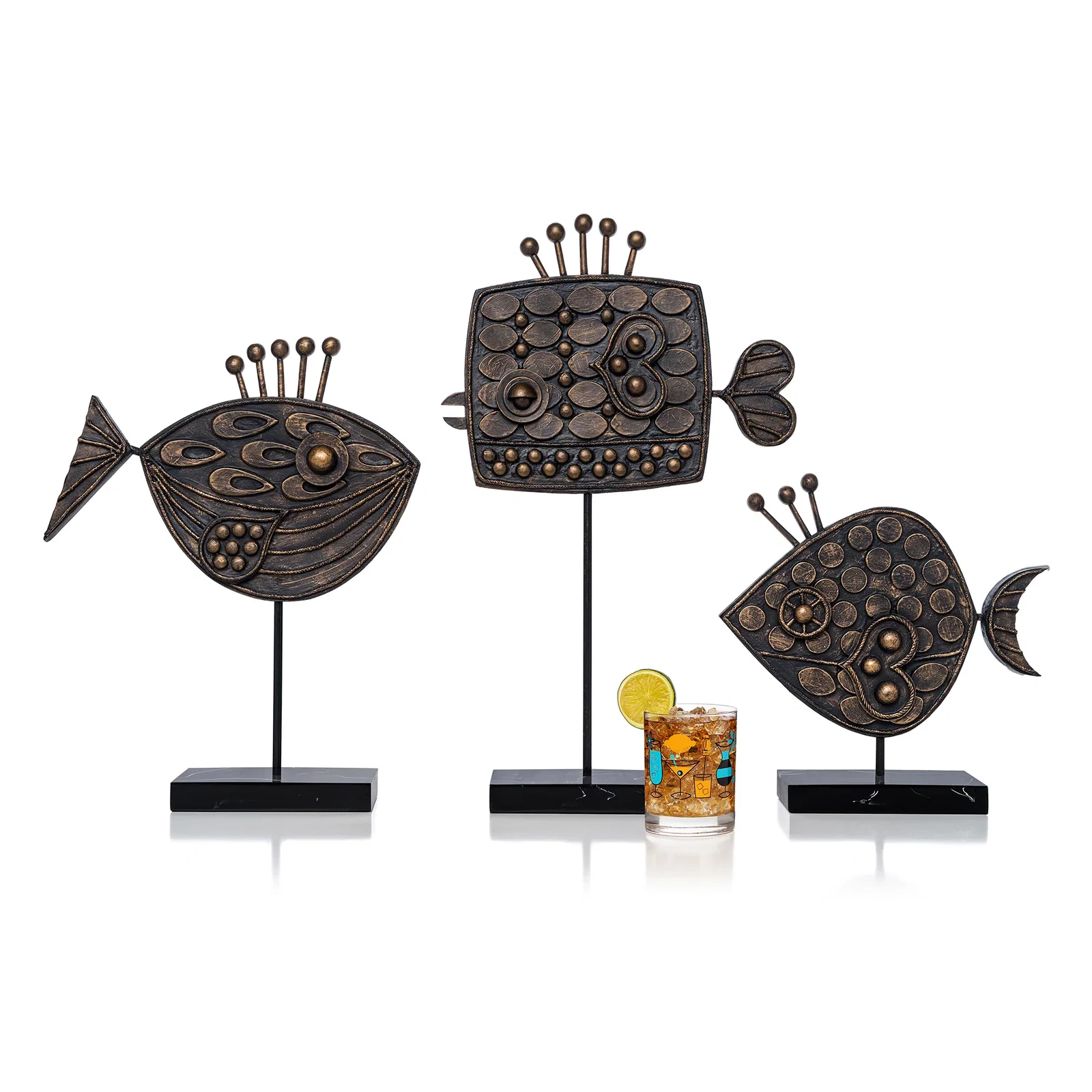 Image of "Bronze Fins" Three Sculpture Set