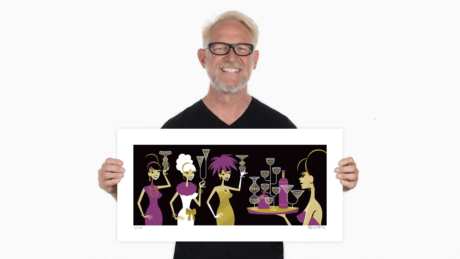 Image of "Chin Chin I" Fine Art Print | Burgundy Edition