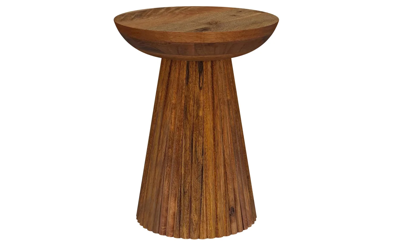Sinclair Brown Solid Wood Round End Table
