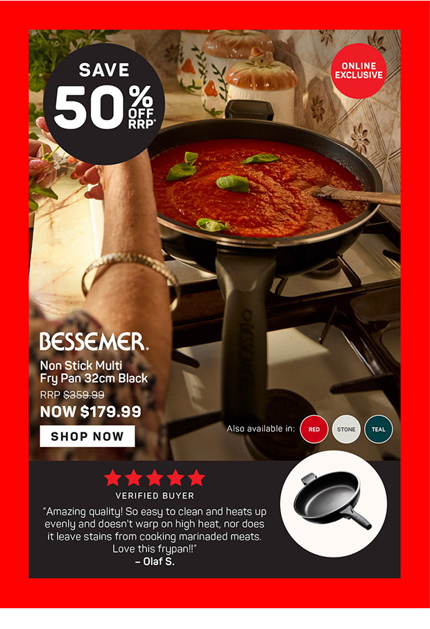 Bessemer Non Stick Multi Fry Pan 32cm