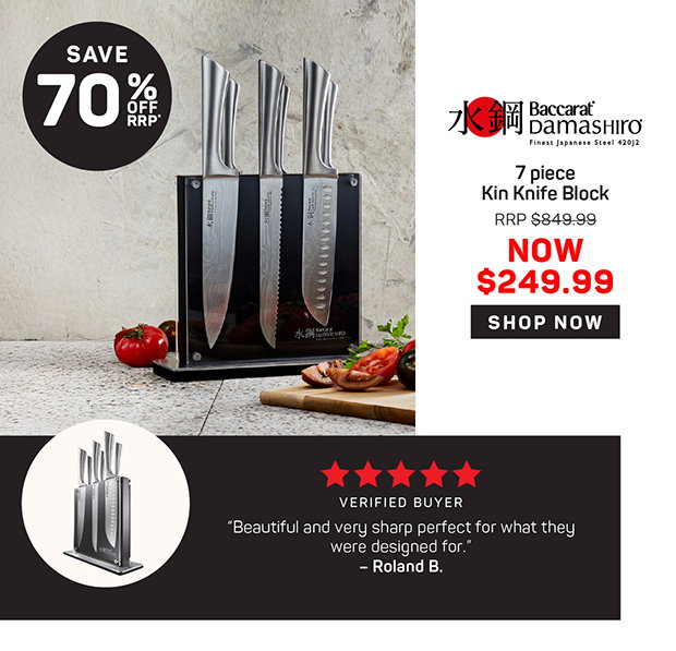 Baccarat Damashiro Kin Knife Block 7 Piece