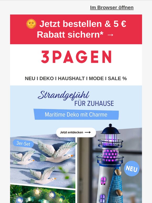 ⚓ 5 € geschenkt! So holen Sie sich jetzt das Strandgefühl nach Hause