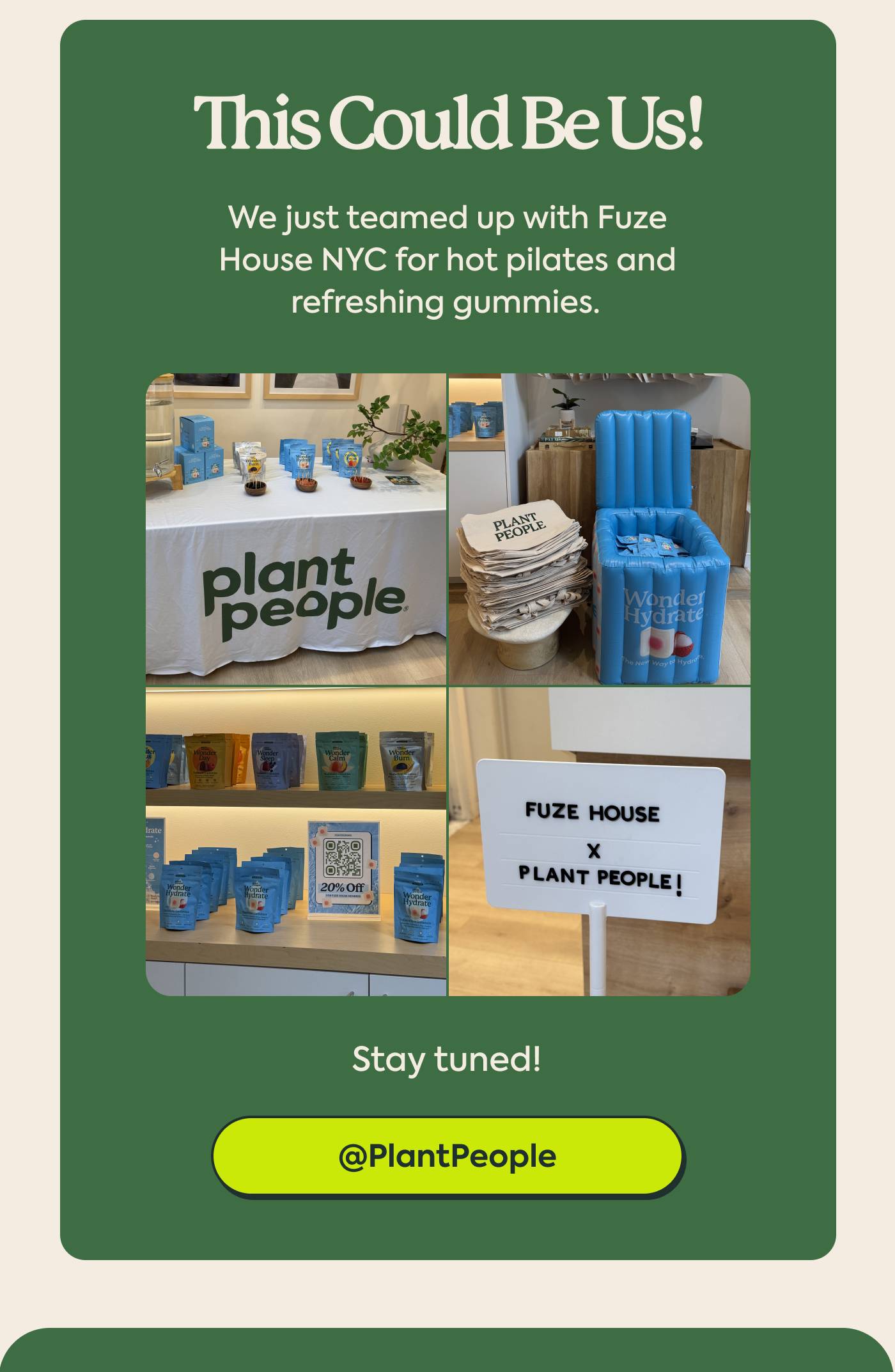 This could be us! We just teamed up with Fuze House NYC for hot pilates and refreshing gummies.