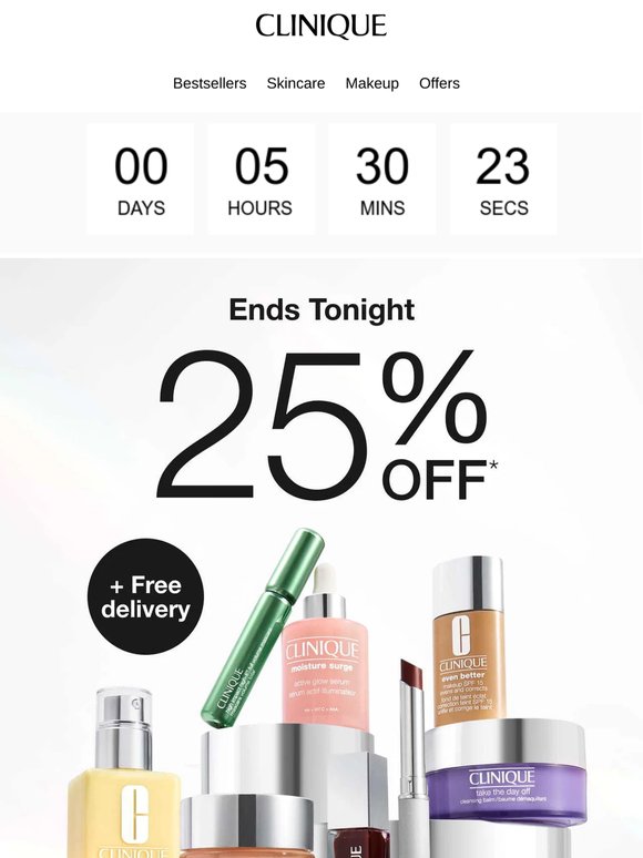 Ends tonight 🕛 25% off + a free full size